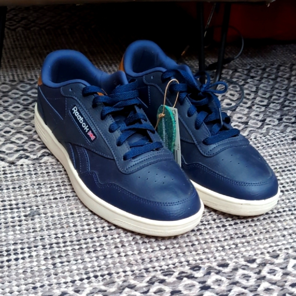 Reebok Blue Classic Sneakers with Leather Upper